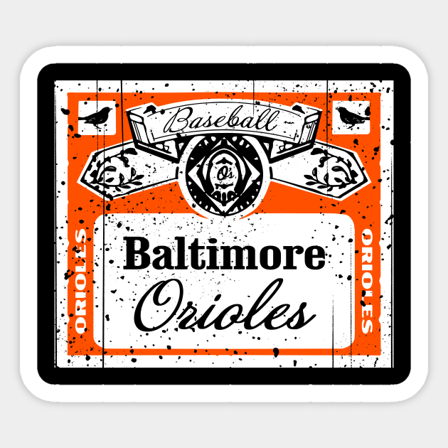 FRONT & BACK print Vintage Baltimore Beer Sticker by Throwzack